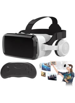 Captaintech Virtual Reality Game System, Azonee VR Headsets Suitable for iPhone & Android Phones(5”-7”), Wireless Headphones, Virtual Reality Headset for Kids and Adults, 3D VR Glasses for Movies and Games  - Image 1