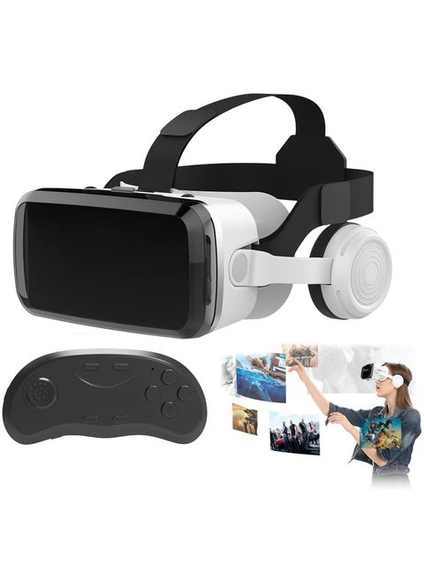 Virtual Reality Game System, Azonee VR Headsets Suitable for iPhone & Android Phones(5”-7”), Wireless Headphones, Virtual Reality Headset for Kids and Adults, 3D VR Glasses for Movies and Games KSA |