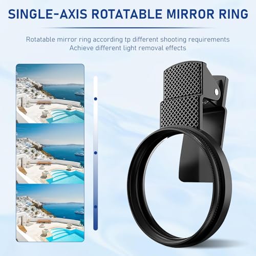 SQUISHCO CPL Filter for Mobile Set, 52mm Clip-On Polarizing Lens Filter Kit,Nd Filter for Mobile Compatible with Most Smartphones for Outdoor Photography (Black（C）) - Image 2