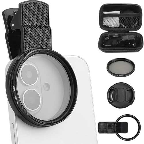 SQUISHCO CPL Filter for Mobile Set, 52mm Clip-On Polarizing Lens Filter Kit,Nd Filter for Mobile Compatible with Most Smartphones for Outdoor Photography (Black（C）) - Image 1