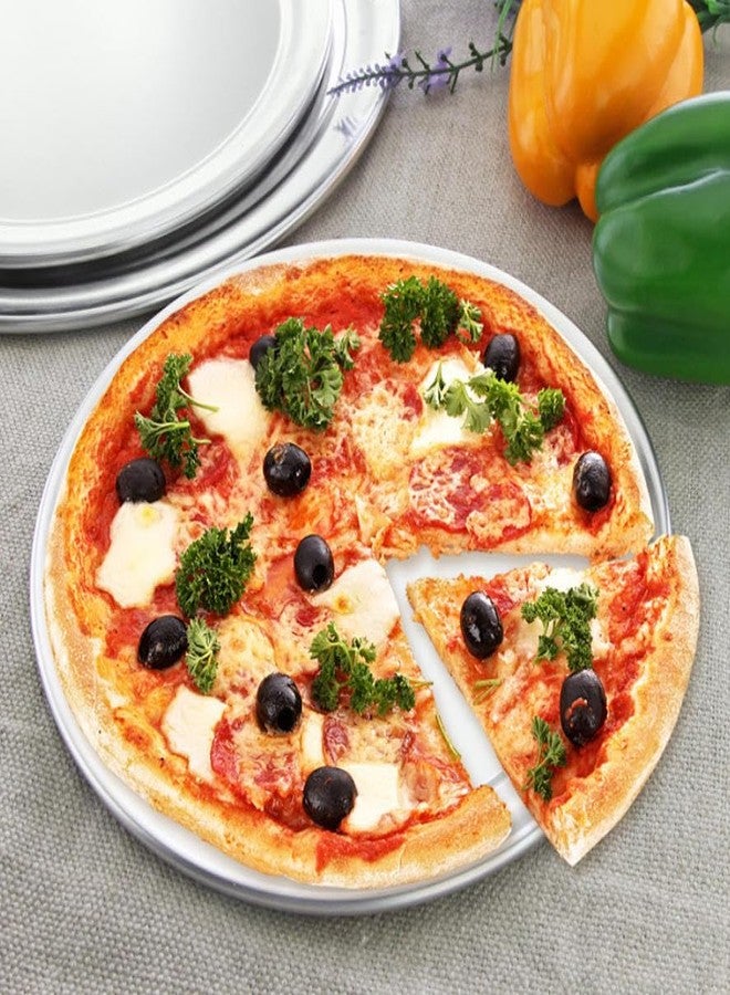 HGLuKGO Pizza Pan, Pizza Pan for Oven, Aluminum Pizza Tray, Thick Round Pizza Plate Pizza Baking Sheet, Easy Clean & Dishwasher Safe, Set of 1 (12 inch) - Image 4