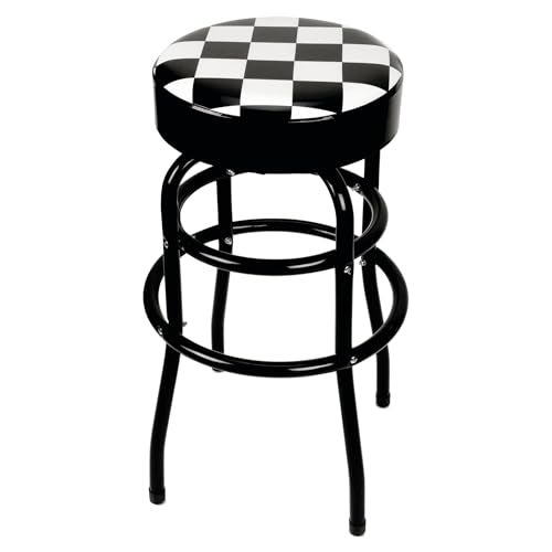 Performance Tool W85023 28-1/2-Inch Checkerboard 360 Degree Swivel Stool, Heavy Duty Steel Frame Is Perfect for Home, Bar and Shop - Image 1