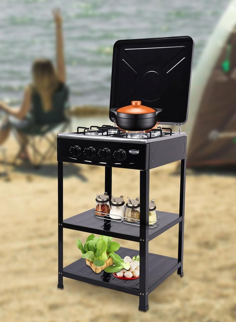 PRIMO PLUS Built-in stove with 4 Black gas burners, 4 legs - Image 1