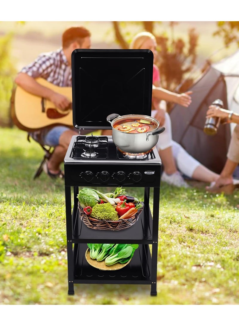 PRIMO PLUS Built-in stove with 4 Black gas burners, 4 legs - Image 2