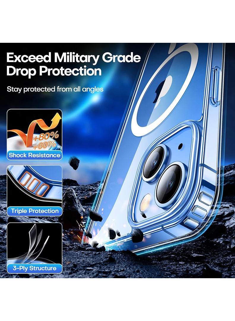 Theodor Magnetic Case for iPhone 15 6.1-inch Compatible with MagSafe Wireless Charging, Shockproof Phone Bumper Cover Cheetah Flower - Image 2