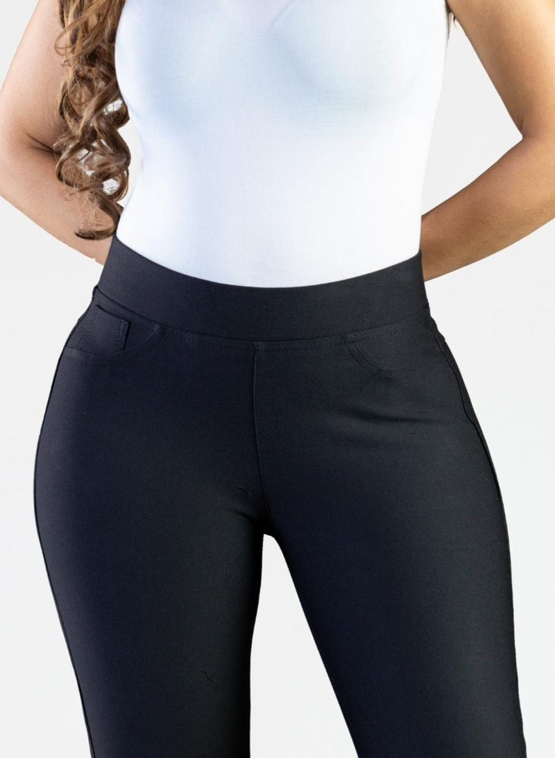 Black High Waist Skinny Leggings - Image 4