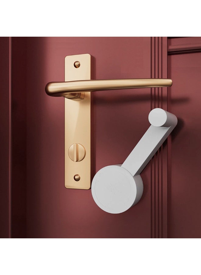 CMGTYYD Child safety door handle lock, no-drill white door lock, easy to install and use, fits most types of door handles (1-piece set) - Image 3