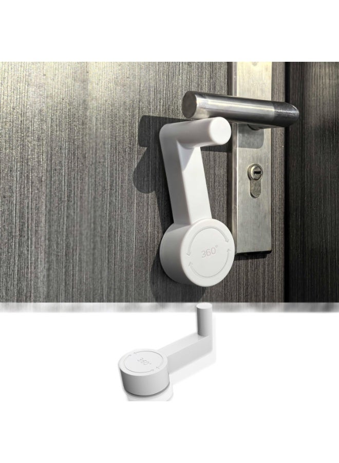 CMGTYYD Child safety door handle lock, no-drill white door lock, easy to install and use, fits most types of door handles (1-piece set) - Image 1