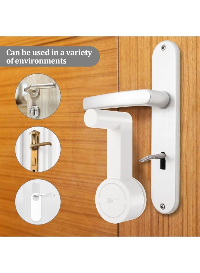 CMGTYYD Child safety door handle lock, no-drill white door lock, easy to install and use, fits most types of door handles (1-piece set) - Image 5