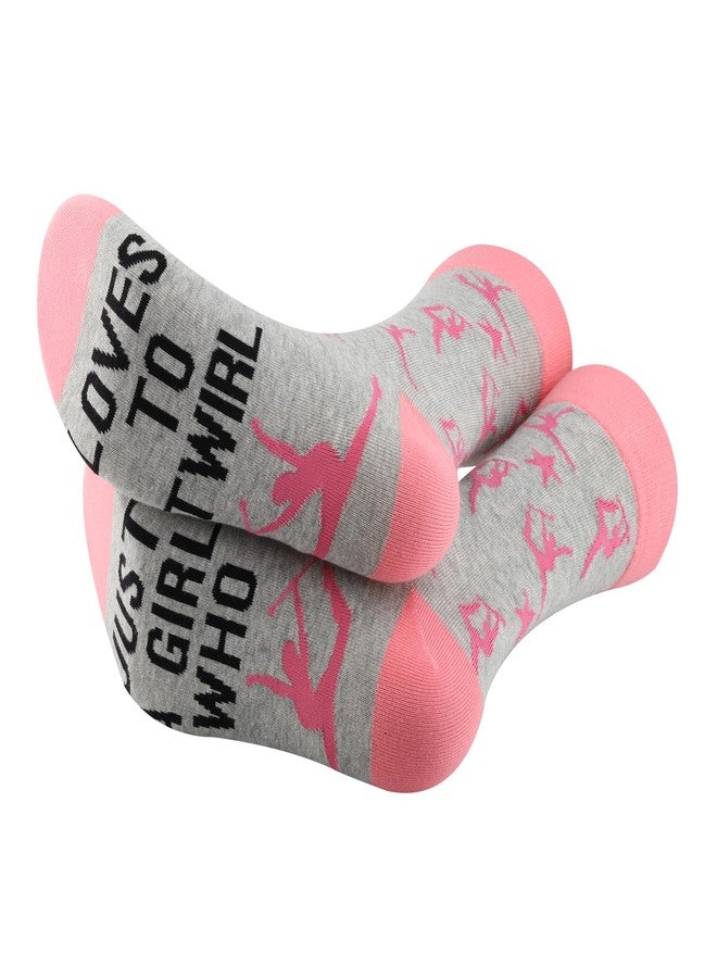 PXTIDY 2 Pairs Baton Twirling Socks Baton Gifts Majorette Gifts Twirling Lover Gift Just A Girl Who Loves To Twirl Socks (Cotton, TO TWIRL sock) - Image 4