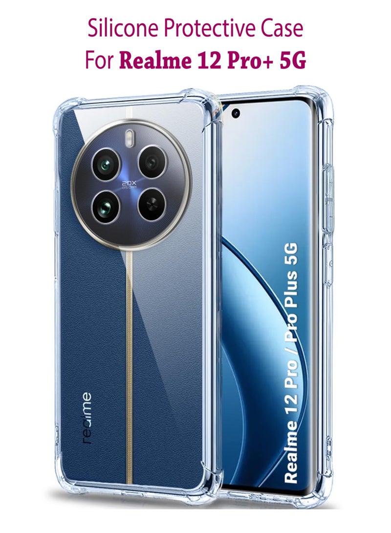 ولديك غطاء حماية خلفي من السيليكون لهاتف ريلمي 12 برو بلس 5G شفاف - Image 1