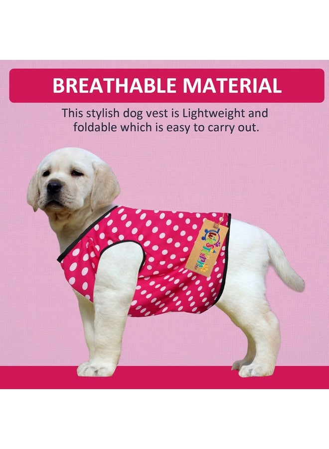 Western Era Funky Soft Cotton Dog T-Shirt | Comfortable & Breathable Dog Clothing | Sleeveless Vest Puppy Outfit |(Polka Pink) (Xxlarge) (28Inches) - Image 2