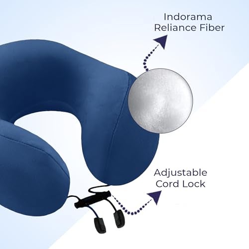 Billebon Premium Neck Pillow for Travelling Airplane Travel Pillow Comfortable Head Rest Neck Holder Pillow (Navy Blue) - Image 3