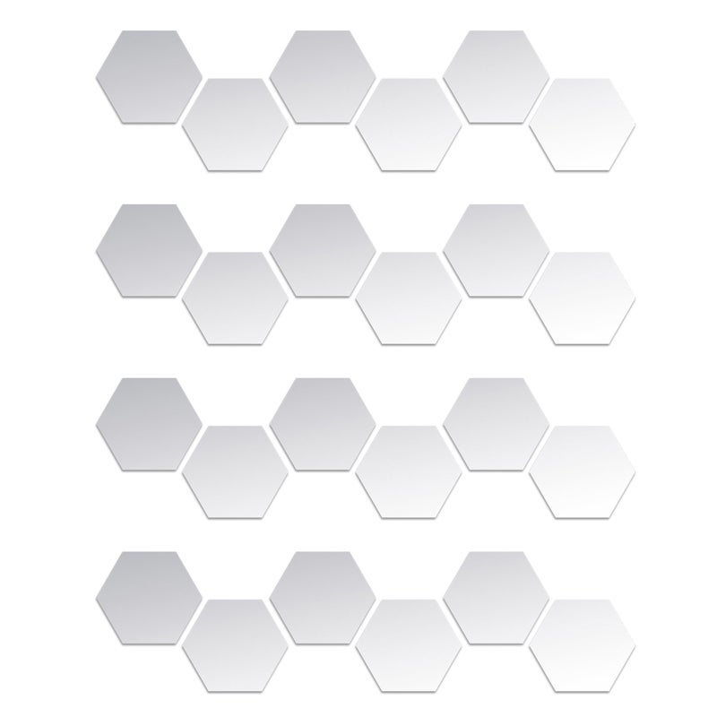 24PCS Hexagon Mirror Wall Stickers Removable Wall Decals Acrylic Decorative Mirror DIY Home Decorations for Bedroom Bathroom Living Room - Image 1
