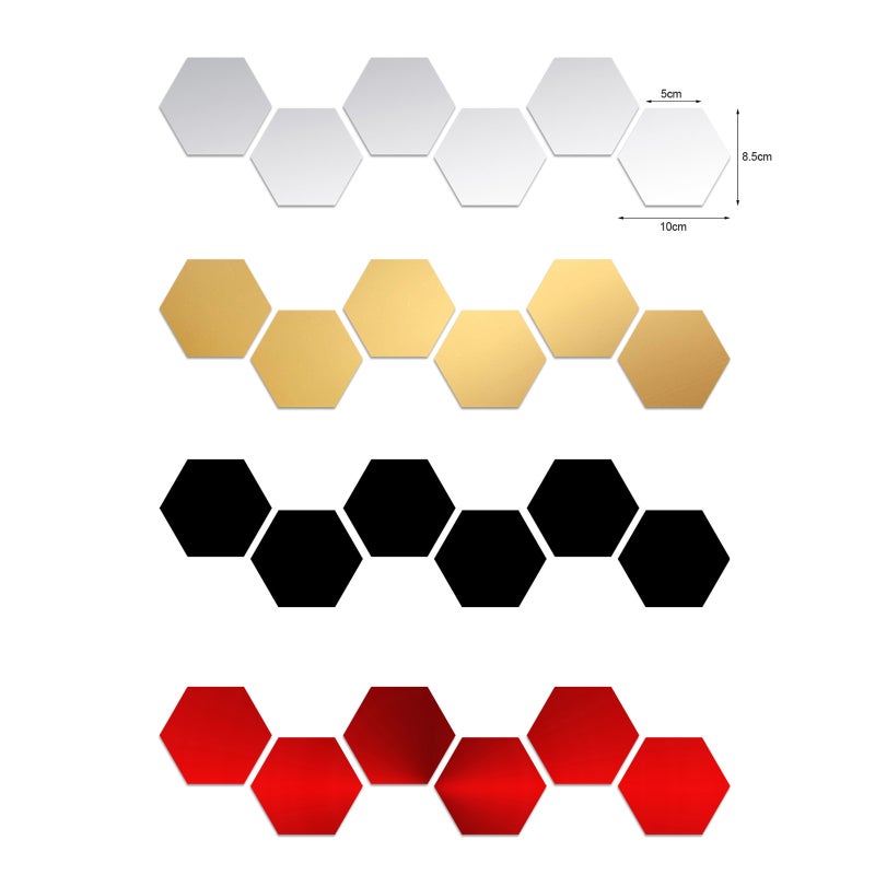 24PCS Hexagon Mirror Wall Stickers Removable Wall Decals Acrylic Decorative Mirror DIY Home Decorations for Bedroom Bathroom Living Room - Image 3