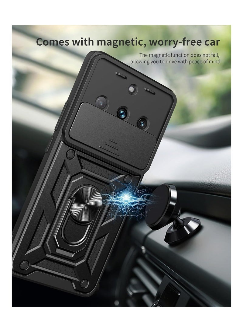 TEAM LUXURY Phone Cover for Realme 11 Pro/Realme 11 Pro Plus 5G with Slide Camera Cover Military Grade Drop Protective Phone Case with Magnetic Car Mount Holder  - Image 3