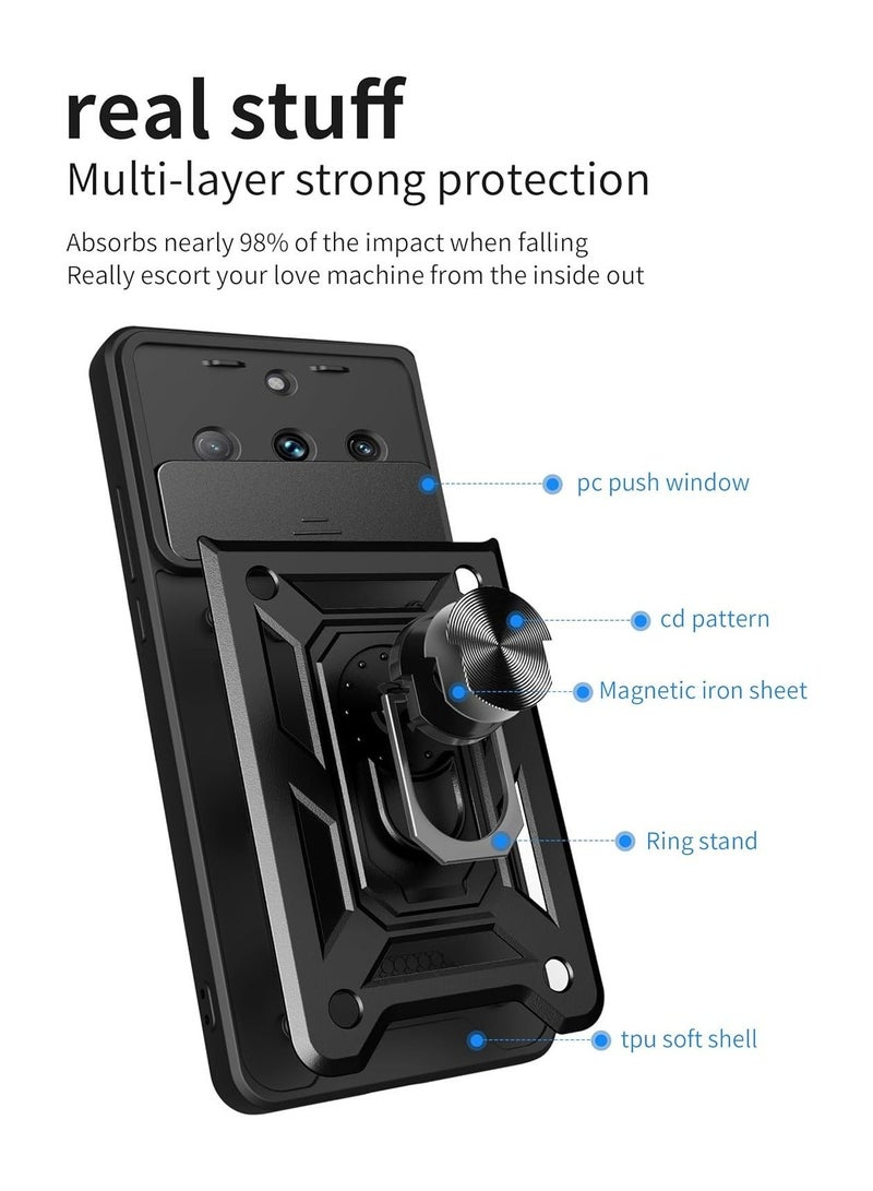 TEAM LUXURY Phone Cover for Realme 11 Pro/Realme 11 Pro Plus 5G with Slide Camera Cover Military Grade Drop Protective Phone Case with Magnetic Car Mount Holder  - Image 5