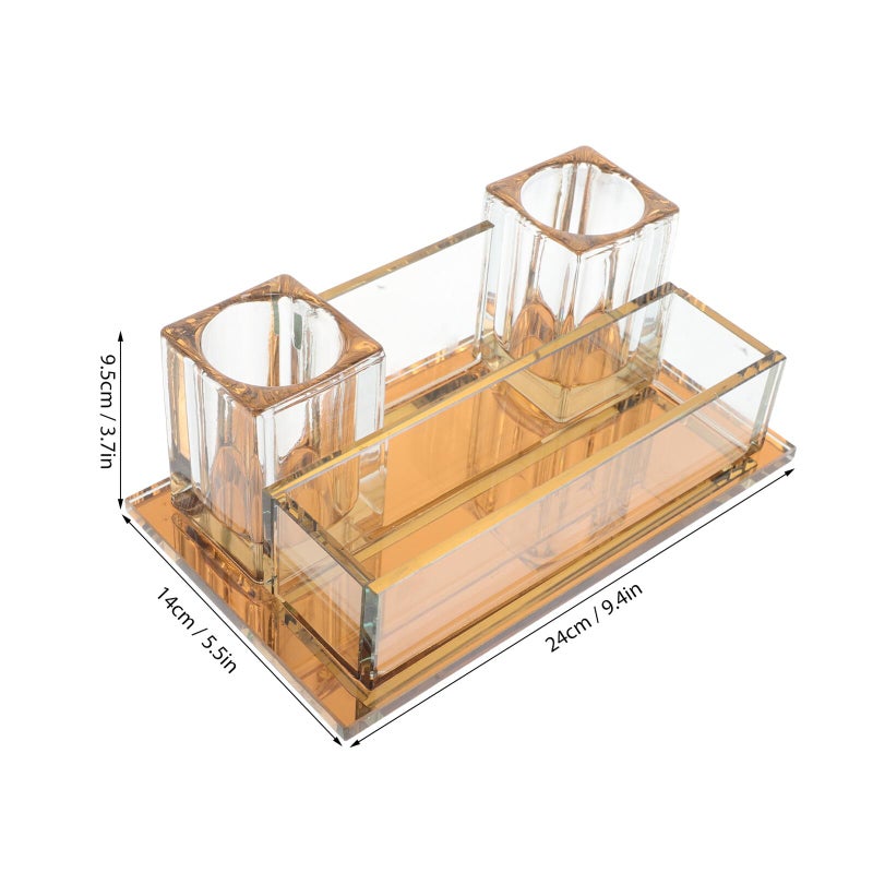 Crystal Microphone Desk Stand With Light Gold Acrylic Base 240x140x95mm For Karaoke Desktop Use - Image 3