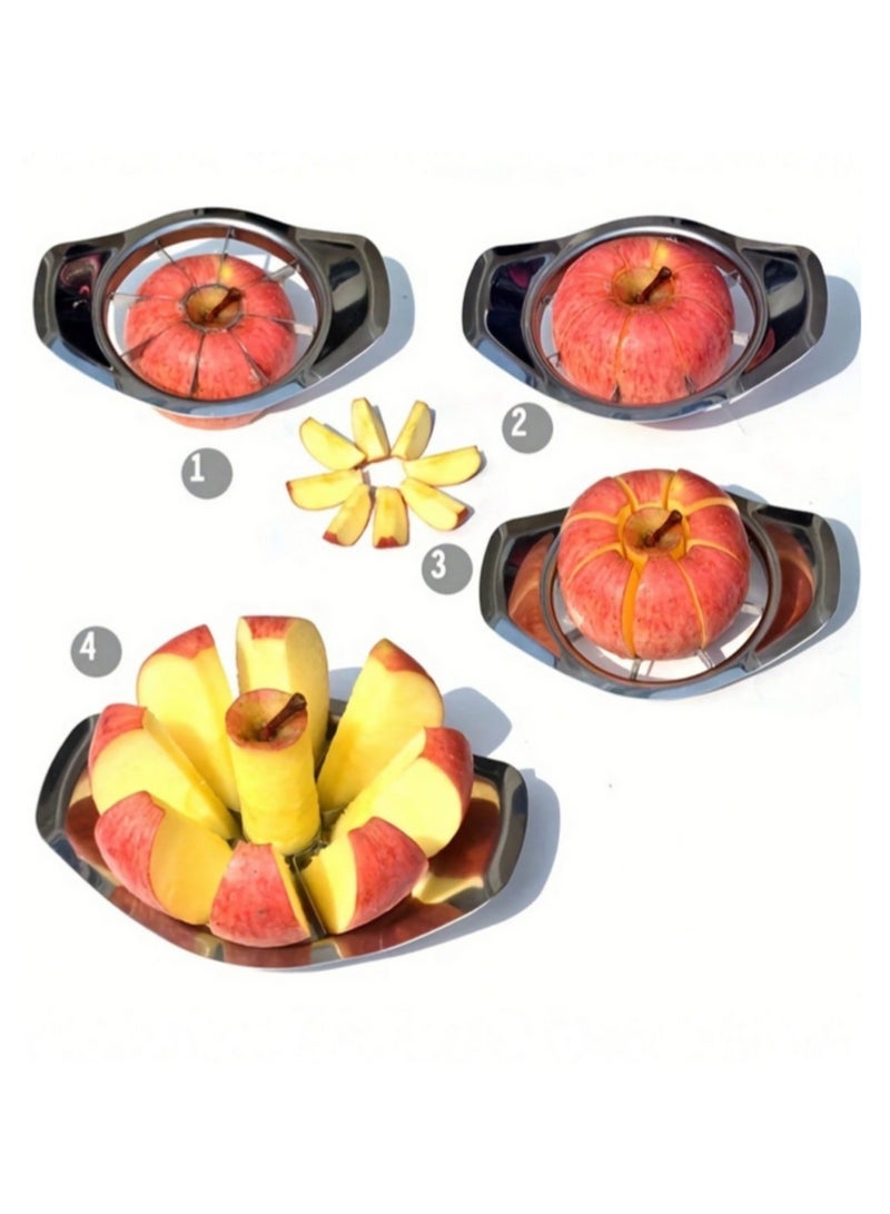 2 Stainless Steel Apple Slicer With Comfortable Handle and Sharp Blades, Versatile Mini Fruit Cutter, Sturdy to Withstand Heavy Duty Use  - Image 3