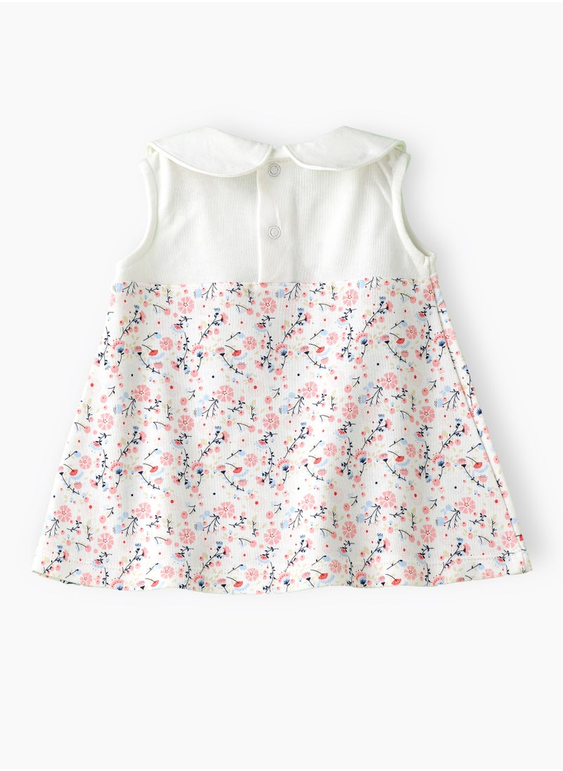 Tiny Hug Baby Girl White Spring Floral Dress with Matching Bag  - Image 2
