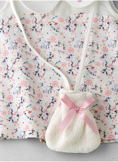 Tiny Hug Baby Girl White Spring Floral Dress with Matching Bag  - Image 3