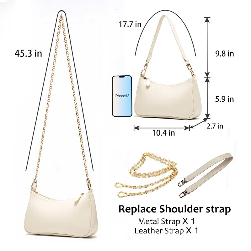 VODIU Clutch Tote Handbags with 2 Removable Straps and Zipper Closure Crossbody Bags Shoulder Purse Handbag for Women - Image 4