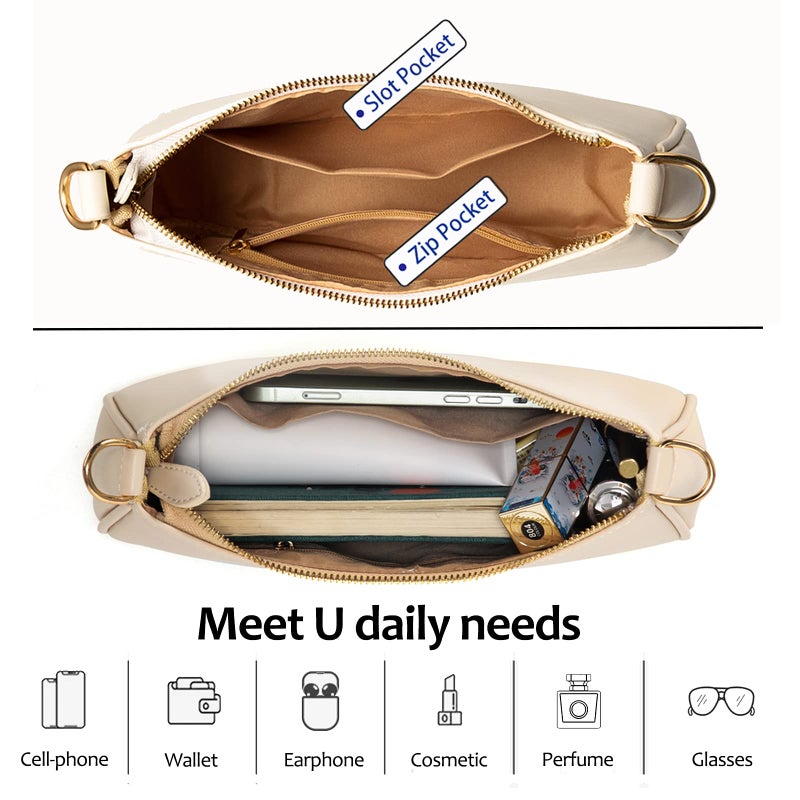 VODIU Clutch Tote Handbags with 2 Removable Straps and Zipper Closure Crossbody Bags Shoulder Purse Handbag for Women - Image 5