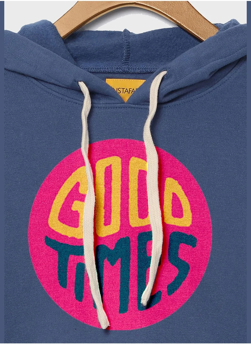 Instafab Front Pocket Printed Hoodie