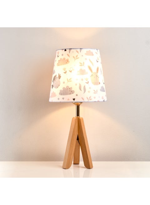 Kids Table Lamp with Natural Wooden Base and Cartoon Printed Shade – Nagafa Shop17*23*45