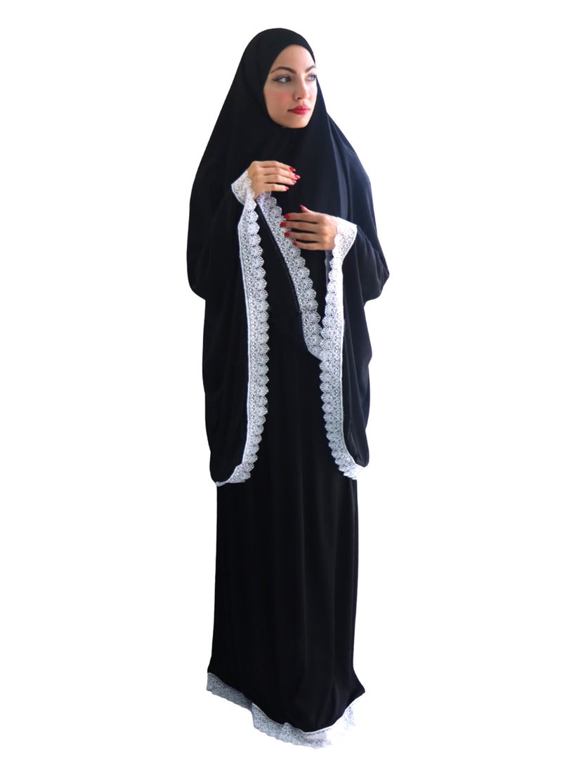 Reko Prayer Dress Women Elegant and Modest Prayer Dress Two piece Muslim praying outfit hijab - Image 1