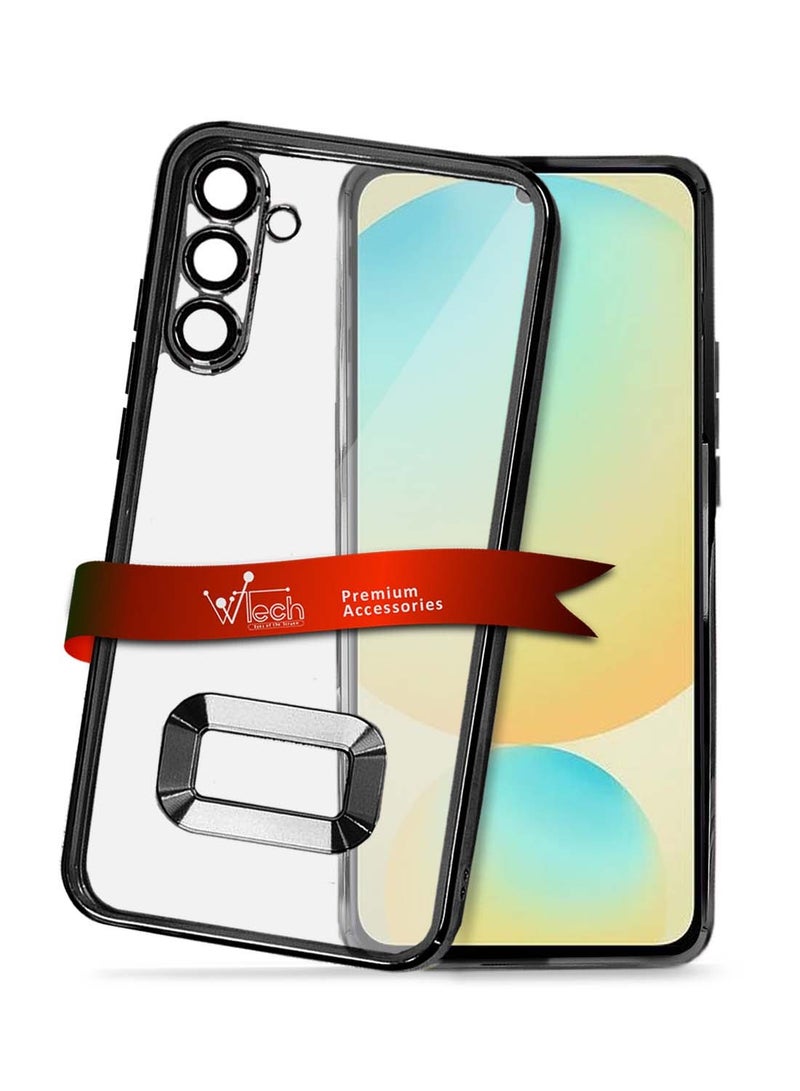 Wtech Samsung Galaxy S24 FE 5G 2024 Luxury Plating Raised Lips Camera Hole Case Cover - Black - Image 1