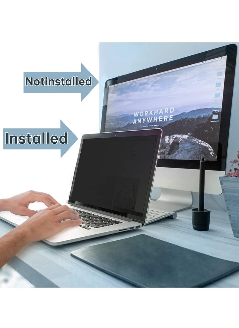 Generic - Laptop Privacy Screen 14 Inch Compatible with Lenovo/HP Envy/Dell/Acer/Asus/Thinkpad, 16:9 Aspect Removable Anti Glare Blue Light Privacy Screen Filter, Computer Monitor Security Shield 14 Inch - Image 1
