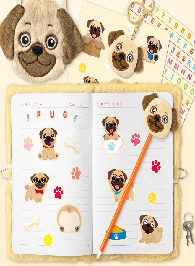 CY2SIDE 6PCS Bago Dog Diary with Lock and Keys for Girls Bago Dog Plush Secret Journal Diary Journaling Set for Writing Make Your Own Scrapbook with Crafts Idea Birthday Gifts for Teen Girls DIY Gifts - Image 4