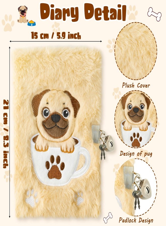 CY2SIDE 6PCS Bago Dog Diary with Lock and Keys for Girls Bago Dog Plush Secret Journal Diary Journaling Set for Writing Make Your Own Scrapbook with Crafts Idea Birthday Gifts for Teen Girls DIY Gifts - Image 2