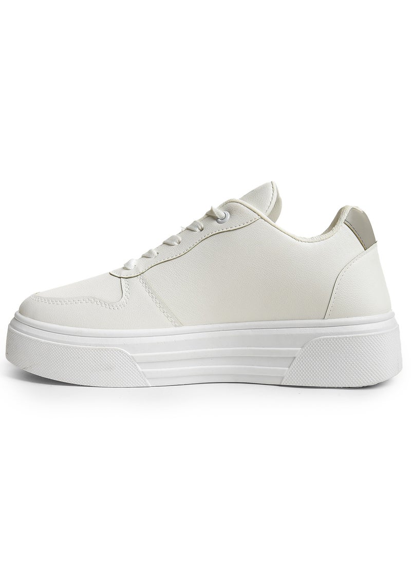 Desert - Chic And Comfy , Women's Side Colored Flat Sneakers - Image 1