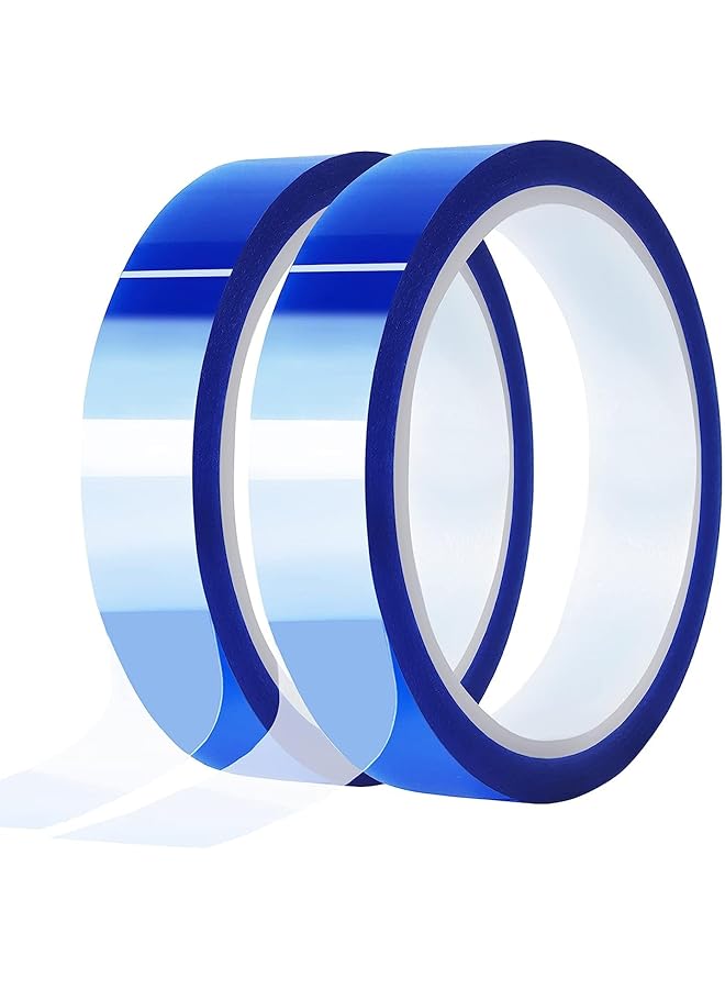 promass 2 Rolls 20mm x33m(108ft) Blue Heat Tape High Temperature Heat Resistant Tape Heat Transfer Tape for Heat Sublimation Press Vinyl,No Residue - Image 1