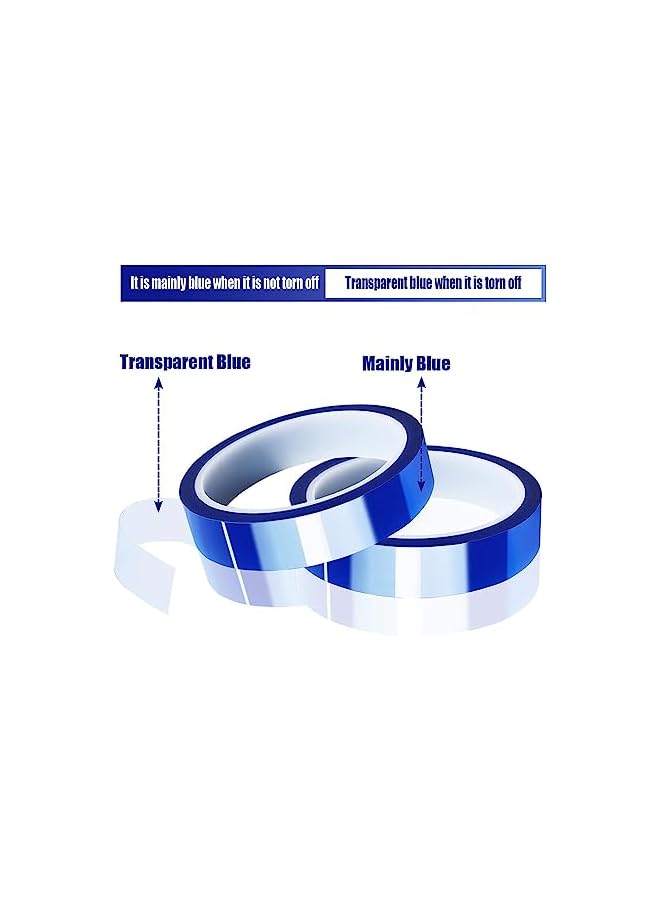 promass 2 Rolls 20mm x33m(108ft) Blue Heat Tape High Temperature Heat Resistant Tape Heat Transfer Tape for Heat Sublimation Press Vinyl,No Residue - Image 3