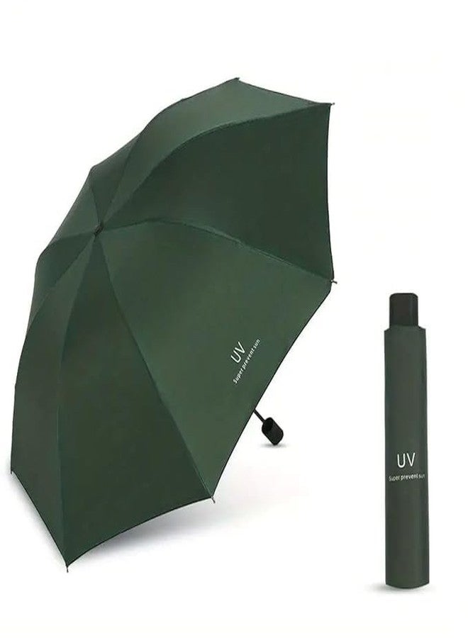 Bittern UV protection Green Umbrella Automatic open close for rain and sun protection 3 fold umbrella for men women kids boys girls big size large three fold stylish folding under windproof travel - Image 1