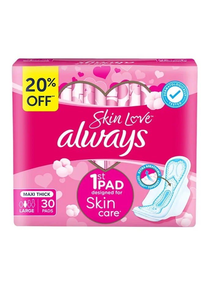 Always Always Skin Love Pads Pink 30 Large Thick Napkin 