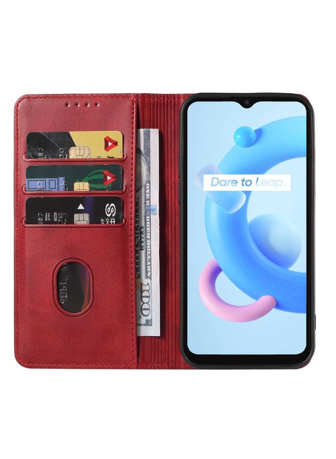 اس-توب جراب هاتف Realme C11 2021 بإغلاق مغناطيسي من الجلد - Image 3