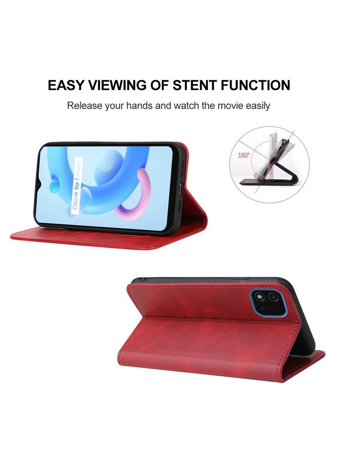 اس-توب جراب هاتف Realme C11 2021 بإغلاق مغناطيسي من الجلد - Image 4