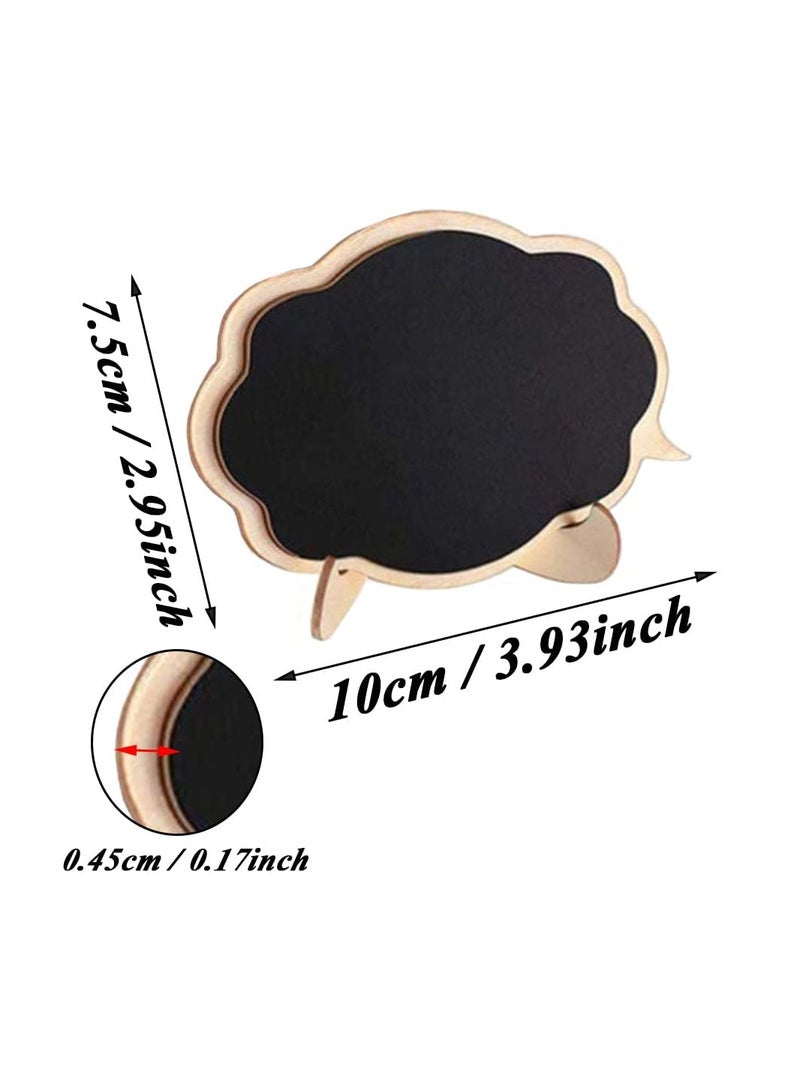 Zikra Mini Chalkboards Signs with Easel Stand, 12 Pack Blackboard Place Cards Message Board Sign Chalkboard Labels Wooden for Wedding Party Decor Food Signs Price Tags - Image 2