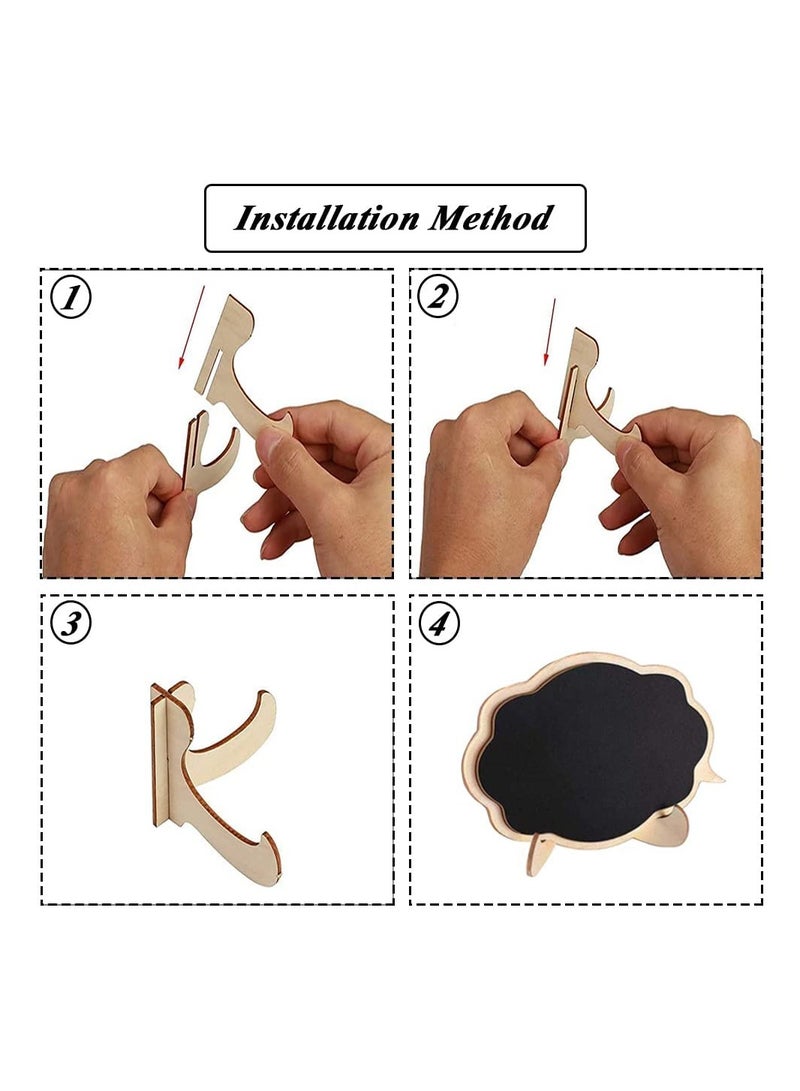 Zikra Mini Chalkboards Signs with Easel Stand, 12 Pack Blackboard Place Cards Message Board Sign Chalkboard Labels Wooden for Wedding Party Decor Food Signs Price Tags - Image 5