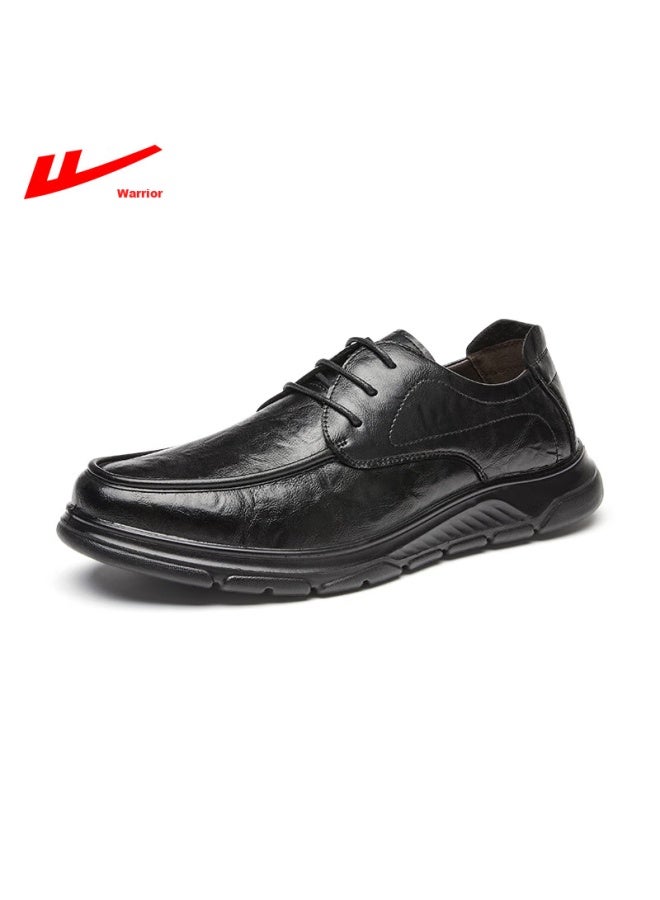 Pull Back Huili Leather Shoes For Men, Spring And Summer Business Casual Formal Shoes, Comfortable Non-slip Soft-soled Work Shoes For Men, 1892 Black, Size 41 - Image 5