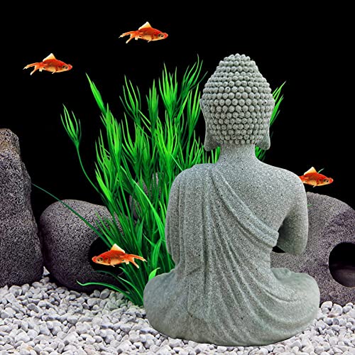 livelyfish Aquarium Buddha Statue Asian Japanese Fish Tank Decoration Zen Buda Figurines Stone Buddha Sculpture Ornaments for Fish Tank,Gift (B) - Image 4