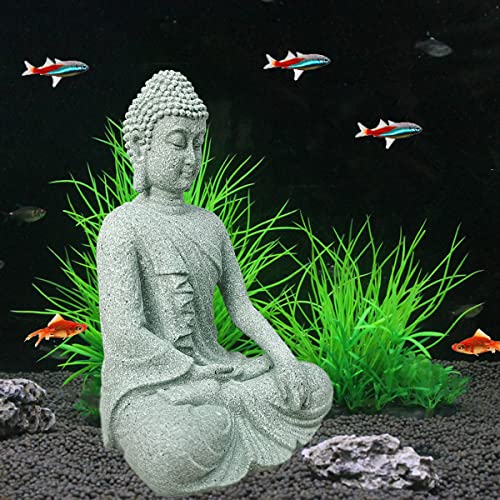 livelyfish Aquarium Buddha Statue Asian Japanese Fish Tank Decoration Zen Buda Figurines Stone Buddha Sculpture Ornaments for Fish Tank,Gift (B) - Image 3