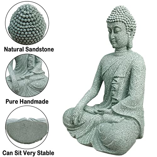 livelyfish Aquarium Buddha Statue Asian Japanese Fish Tank Decoration Zen Buda Figurines Stone Buddha Sculpture Ornaments for Fish Tank,Gift (B) - Image 5