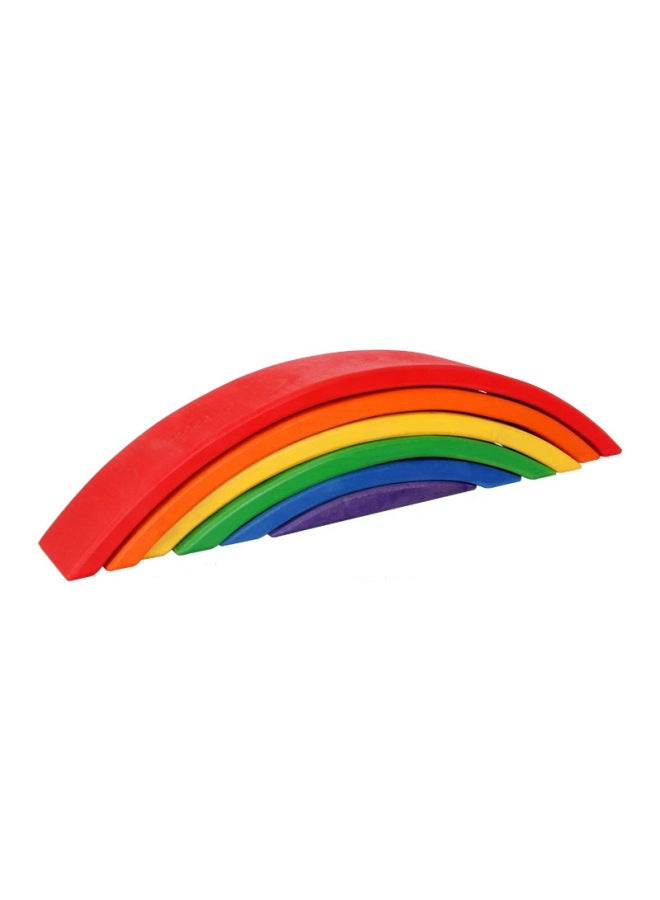 Rainbow Building Blocks Large Wooden Stacking Music Wooden Baby Early Education Children's Educational Toys A Generation Of Hair-Color:Basswood Rainbow Bridge  - Image 1