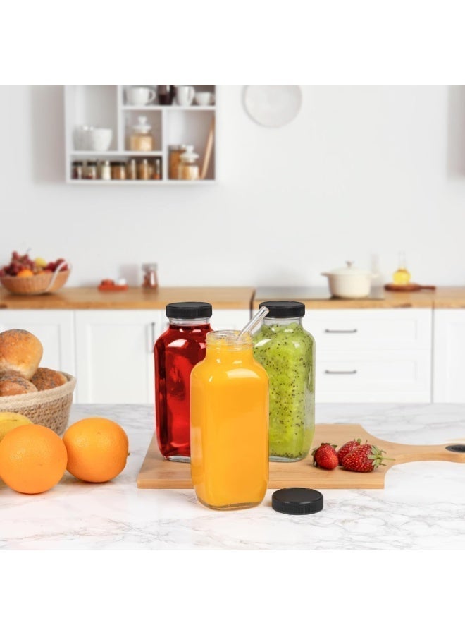 Luxoraq 6-Pack 245ML (8OZ) clear plastic JUICE BOTTLES WITH LIDS – BPA FREE reusable JUICE bottles, SMOOTHIE bottles, WATER bottles, MILK bottles, KOMBUCHA containers, LEAK PROOF drink storage TRAVEL bottles, FOOD GRADE plastic bottles - Image 3