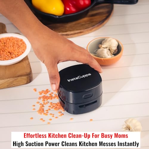 InstaCuppa Portable Mini Vacuum Cleaner, USB Rechargeable, Long Runtime, Strong Suction Power, Perfect for Busy Moms to Remove Dust, Paper Scrap, Pet Hair, Crumbs on Table, Keyboard, Sofa, Pantry - Image 4